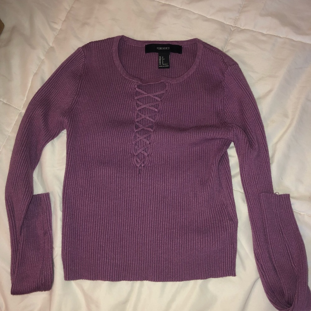 cute cropped purple sweater